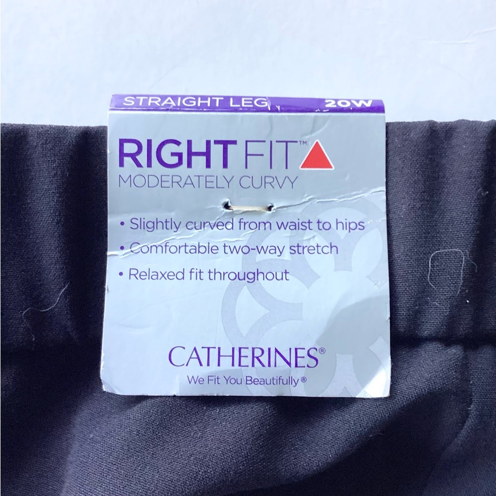 Pants Classic Black Catherine’s Right Fit Moderately Curvy20W Straight Leg - Picture 15 of 16